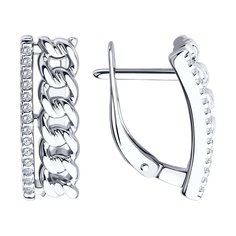 Серьги из серебра SOKOLOV 94026798, фианит