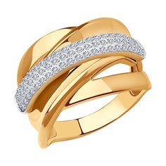 Кольцо из комбинированного золота р. 17 SOKOLOV 018867, фианит