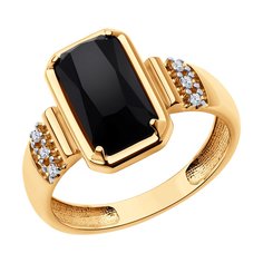 Кольцо из серебра р. 17 Diamant 93-310-02084-1, фианит\агат