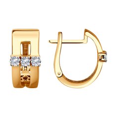 Серьги из красного золота SOKOLOV 0200302, фианит