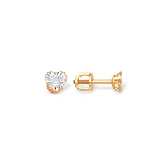 Серьги пусеты из красного золота 585Gold 302007042, фианит