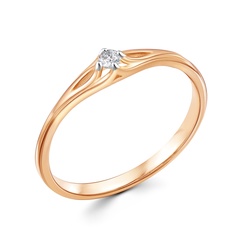 Кольцо помолвочное из красного золота р. 18 585Gold 301012355, фианит
