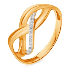 Кольцо из красного золота р. 17,5 585Gold 301011588, фианит