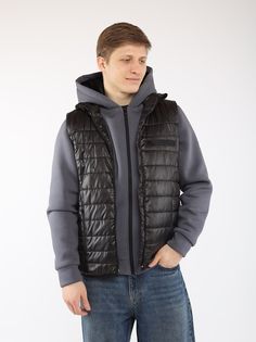 Утепленный жилет мужской СПОРТИВНАЯ ИДЕЯ м-60 черный 54 RU