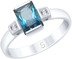 Кольцо из белого золота р. 17 AllTime 715050_s, топаз\фианит Swarovski