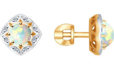 Серьги из красного золота AllTime 6024064_s, опал\бриллиант