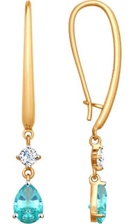 Серьги из красного золота AllTime 81020373_s, фианит Swarovski