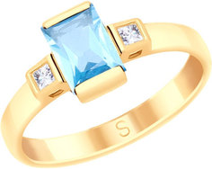 Кольцо из красного золота р. 17,5 AllTime 715210_s, топаз\фианит Swarovski