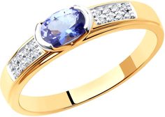 Кольцо из красного золота р. 17 AllTime 6014165_s, танзанит\бриллиант