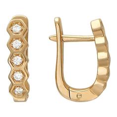 Серьги из красного золота Эстет 01С116538, фианит