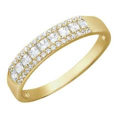 Кольцо из желтого золота р. 18 Эстет 01К135948, фианит