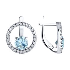 Серьги из серебра SOKOLOV 92023005, фианит\топаз