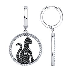 Серьги из серебра SOKOLOV 94026785, фианит