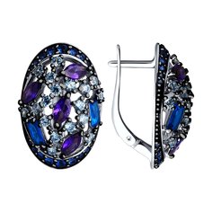 Серьги из серебра SOKOLOV 94026617, фианит