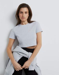 Спортивная футболка женская Gloria Jeans GTO000107 серый меланж XS/164