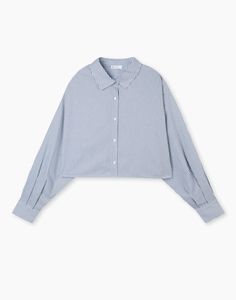 Рубашка женская Gloria Jeans GWT003357 темно-синий/белый XS/164