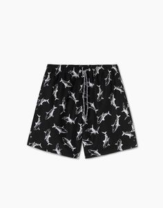 Плавательные шорты мужские Gloria Jeans BSM000474 черный/белый XS/176