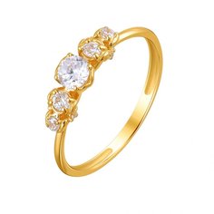 Кольцо из желтого золота р. 17,5 Эстет 01К1312007, фианит