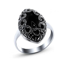 Кольцо из серебра р. 17 Silver Wings 210546-39, марказит/коралл