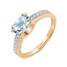Кольцо из красного золота р. 16 ALORIS 1503ТКц, топаз/фианит