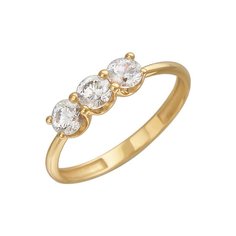 Кольцо из желтого золота р. 18 Эстет 01К139310, фианит