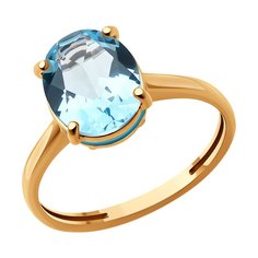 Кольцо из красного золота р. 18,5 Diamant 51-310-02463-1, эмаль; топаз