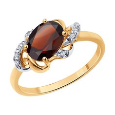 Кольцо из серебра р. 18 SOKOLOV 92014261, фианит; гранат