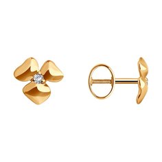 Серьги из красного золота SOKOLOV 0200450, фианит