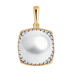 Кулон из серебра Diamant 93-330-02600-1, фианит; жемчуг культивированный