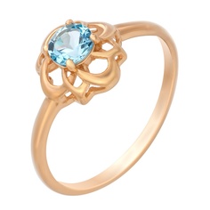 Кольцо из красного золота р. 17,5 585Gold 201015035, топаз