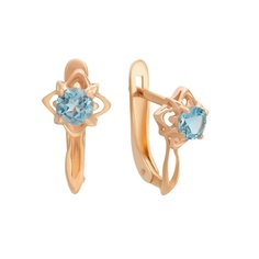 Серьги из красного золота 585Gold 202010465, топаз