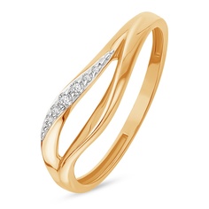 Кольцо из красного золота р. 18,5 585Gold 301012429, фианит
