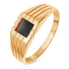 Кольцо печатка из красного золота р. 21 585Gold 601007942, фианит