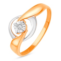 Кольцо из красного золота р. 18,5 585Gold 101014334, бриллиант
