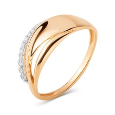 Кольцо из красного золота р. 19,5 585Gold 301012547, фианит