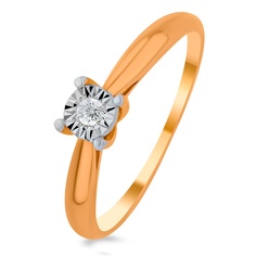 Кольцо из красного золота р. 17 585Gold 101015092, бриллиант