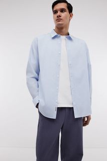 Рубашка мужская Baon B6624007 голубая XL