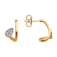 Серьги из красного золота SOKOLOV 0200407, фианит