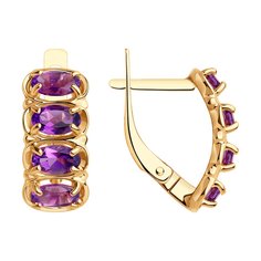 Серьги из красного золота SOKOLOV 728675, аметист