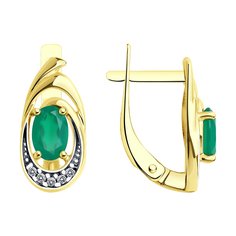 Серьги из серебра Diamant 93-320-02686-1, фианит\агат