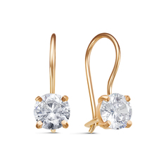 Серьги из красного золота PLATINA jewelry 02-2006-00-401-1110-03, фианит
