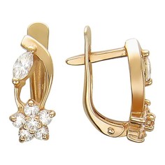 Серьги из желтого золота Эстет 01С131803,фианит