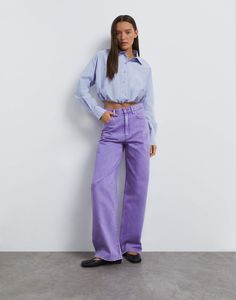 Джинсы женские Gloria Jeans GJN029204 фиолетовый 50/170
