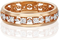 Кольцо из красного золота р. 18 PLATINA jewelry 01-1070-00-101-1110-30, бриллиант