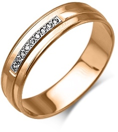 Кольцо из красного золота р. 18,5 PLATINA jewelry 01-1249-00-101-1110-30, бриллиант