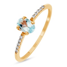 Кольцо из красного золота р. 17 585Gold 201015064, топаз\фианит