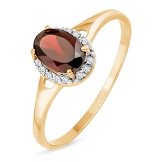 Кольцо из красного золота р. 17,5 585Gold 201015068, гранат\фианит