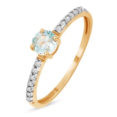 Кольцо из красного золота р. 17 585Gold 201015076, топаз\фианит