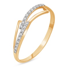 Кольцо из красного золота р. 16,5 585Gold 301012222, фианит