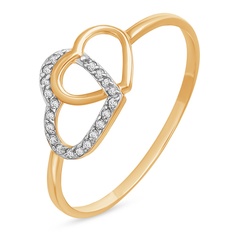 Кольцо из красного золота р. 16,5 585Gold 301012246, фианит